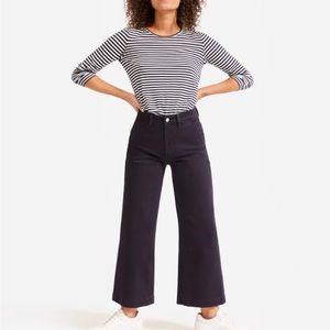 Everlane Wide Leg Crop Pant in Navy